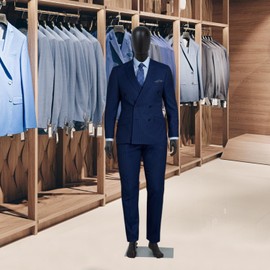 Sangsan Male Full Body Mannequin 72.8 Inch Retail Mannequin Dress Form for Clothes Display, Realistic Mannequin with Metal Base for Retail Clothing Shops, Tailor Shop, Adjustable & Detachable, Black