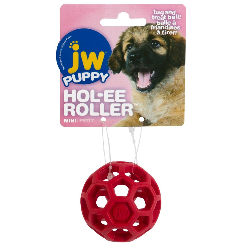 JW Pet Hol-ee Roller Dog Toy Puzzle Ball, Natural Rubber,