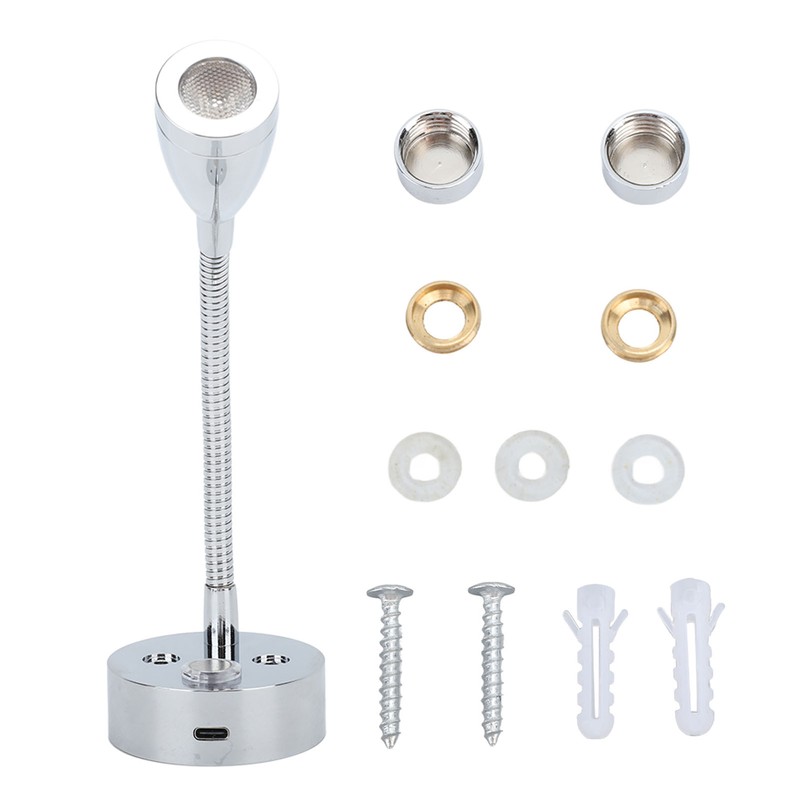 DC12‑24V LED RV Bedside Lamp High Brightness Aluminium Alloy Gooseneck