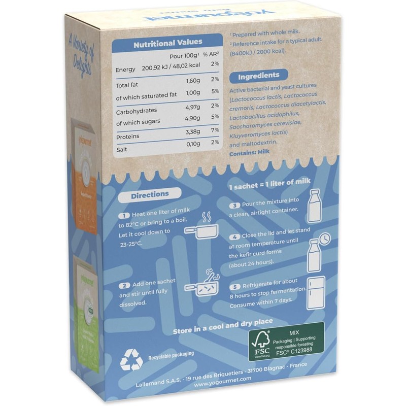 Yogourmet - Kefir Starter (6 Sachets = 6 Liters) -