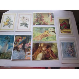 Famous Artist's Scenes Note cards, Set of 10, w/matching envelopes, Size 5" X 7", No message inside