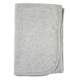 bambini Heather Grey Cotton Receiving Blanket