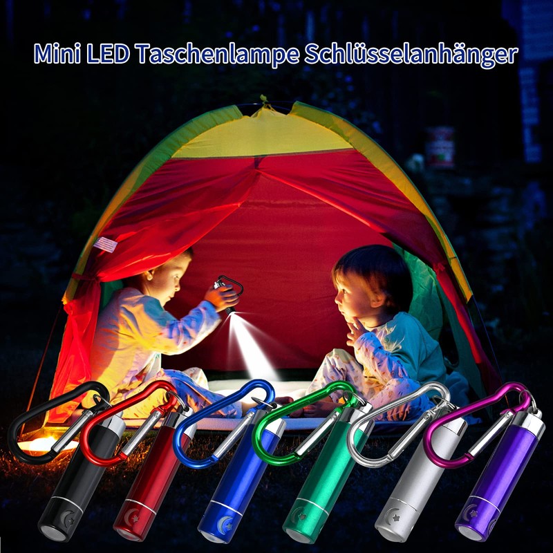 GOLDGE 14 Pieces LED Keyring Torch Mini Torch for Outdoor