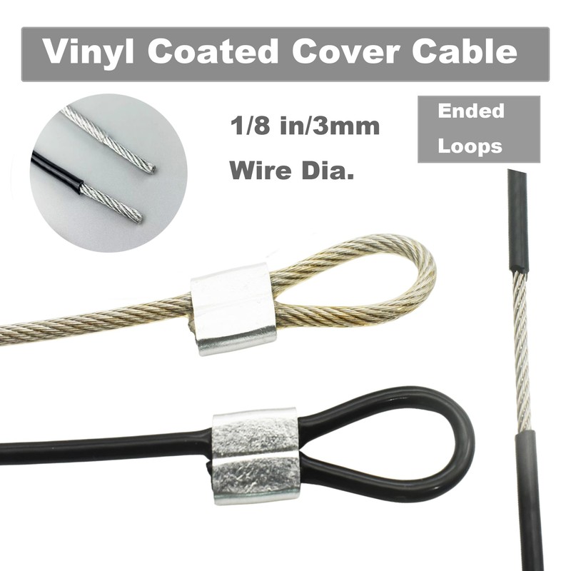 Bytiyar 1/8"(3mm) Wire Diam Stainless Steel Cable Eyelets Loops Short