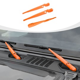 RAZPOY JL Front & Rear Window Wiper Blades Trim, Windshield Wiper Blade Cover Compatible with 2018-2023 Jeep Wrangler JL JLU & Gladiator JT, Orange