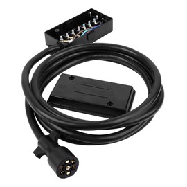 SCITOO 12 Feet 7 Way Plug Inline Trailer Cord with 7 Gang Junction Box, Auto 7 Pin Trailer Wiring Harness, 7 Way RV Style Trailer Plug Wiring for RV Trailers, Campers, Caravans, Trucks, ETL Listed