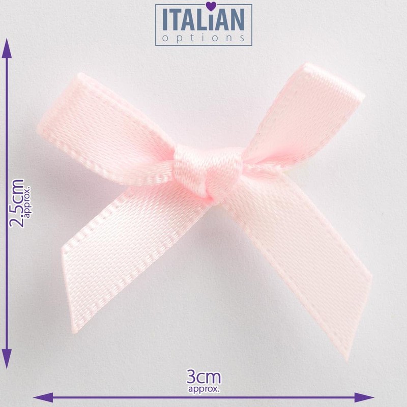 Italian Options Satin Craft Bows 100-Piece Pack, 3 cm Bow
