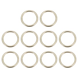 PATIKIL Metal O Rings 25mm / 1", 10 Pack Electroplated Zinc Alloy O Ring Buckle Seamless Welded Round Rings for Bag Purse Belts Hardware DIY Craft Dog Leashes, Gold