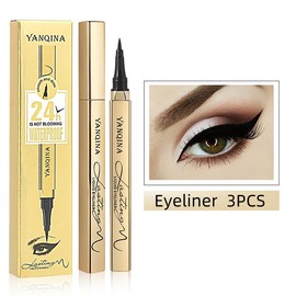 Eyeliner Pencil Waterproof Liquid Eyeliner Pen - Smudge-Proof, Flake-Proof, Longwear Liquid Makeup Eyeliner  Waterproof Eyeliner Pencil - Black Eyeliner Liquid Liner for All Day Wear:_3PCS