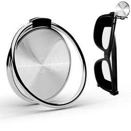 ROSON Sunglass Holder for Car Dash Sunglasses Clip Premium Metal-Alloy Glasses Eyeglass Holder Truck Car Accessories for Women Man - Any Surface You Need - Silver (1 Pack)