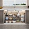 Fliqor Under Sink Organizer，2 Tier Expandable Heavy Duty Metal Shelf，with