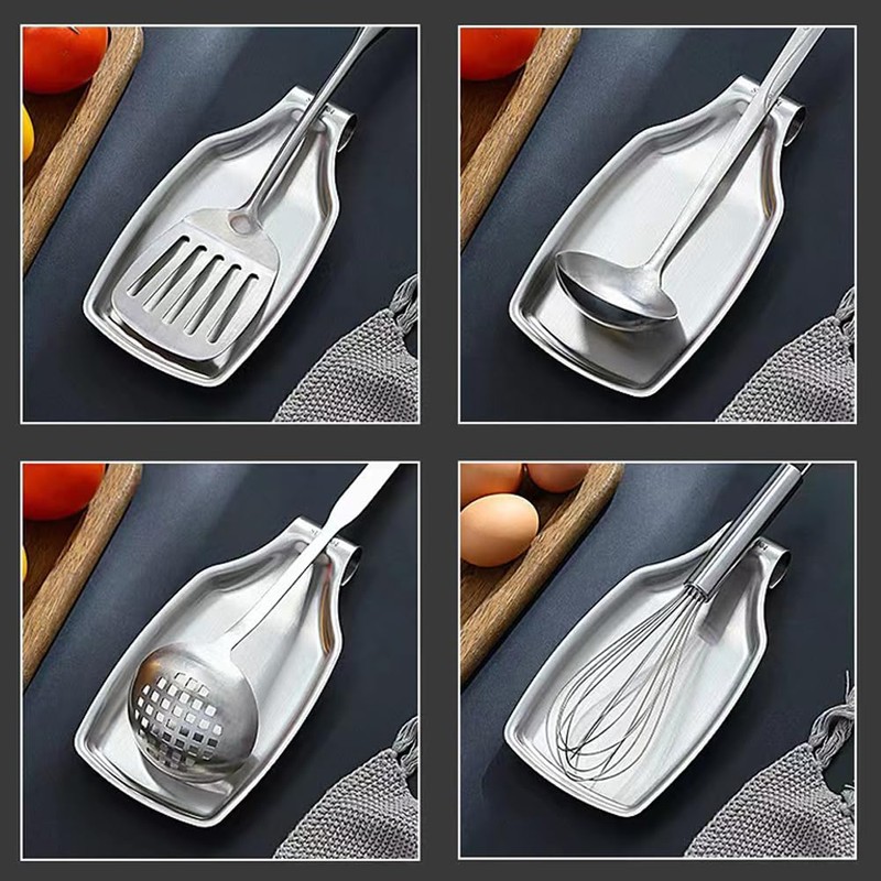 Spoon Rest, Stainless Steel Large Spoon Rest Kitchen Spoon Holder