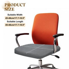 sourcing map Office Chair Cover, Stretchable Soft Grid Textured Rotating Chair Slipcover Washable Desk Computer Seat Cover Protector for Office Home, L(45-48cm), Light Gray