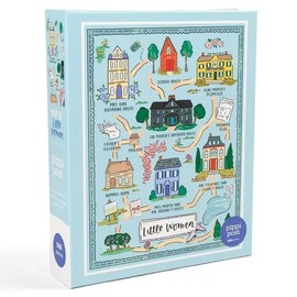 Little Women Map Jigsaw Puzzle by Pippi Post, 18 x 24 Inches Unique Book Themed Jigsaw Puzzles for Adults 500 Pieces, Nostalgia from The Beloved Novel, Book Lover Gift and Decor