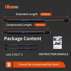 iMonse Rear Hatch Struts for Ford Edge 2007-2014, Trunk Lift Support Liftgate Shocks Spring Fits 2007-2014 Ford Edge Limited SE SEL Sport, 2 Pcs, Replaces SG304084