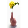 Stylish Pink Elephant Trunk Textured Ceramic 6 Inch High Bud
