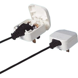 Euro to UK 3 Pin Mains Fused Plug Converter Travel Adaptor 5A Fused-Push in White