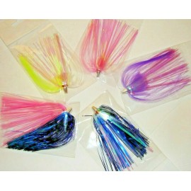Extreme Offshore 5 Saltwater Fishing Lure Duster Bait Offshore Trolling Ono Mahi Dorado Tuna Lot - Green/Crystal Flash