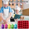 Nalchios Silicone Muffin Pan 12 Cups Deep Jumno, Chocolate Molds