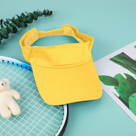 Sports Sun Visor Hats Athletic Cotton Adjustable Cap for Women and Men (US, Alpha, One Size, Large, Yellow)