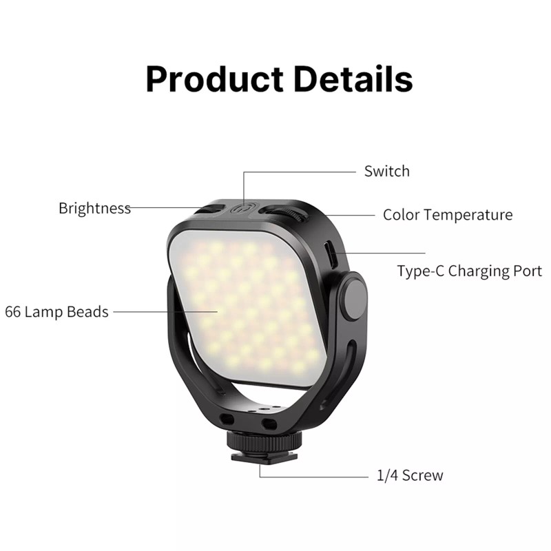 Universal Ulanzi VIJIM VL66 LED Video Light with 360 Rotation