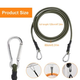 FKWKUW Pack of 2 Elastic Bungee Ropes, 47 Inch Elastic Luggage Rope, Rubber Tie Down Straps, Luggage Straps with Carabiner for Pannier Rack, Camping, Bicycle, Car and Motorcycle