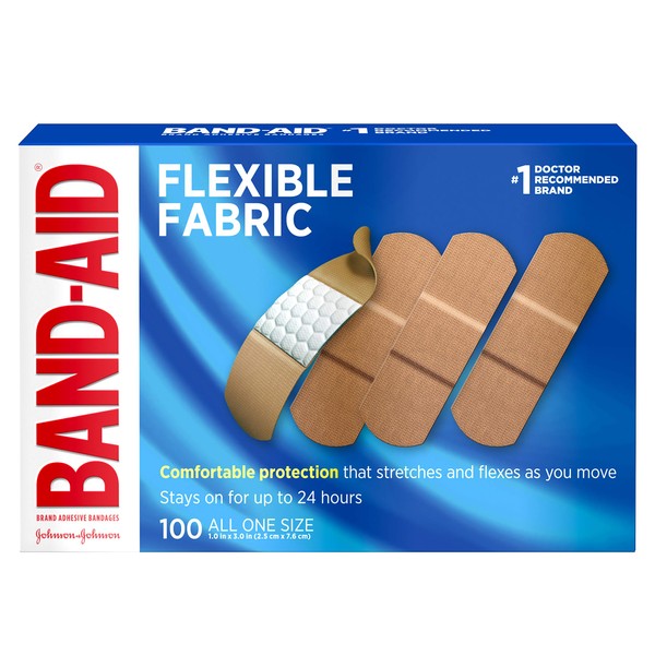 Band-Aid Brand Flexible Fabric Adhesive Bandages for Comfortable Flexible Protection & Wound Care of Minor Cuts & Scrapes, With Quilt-Aid Technology designed to Cushion Painful Wounds, All One Size, 1