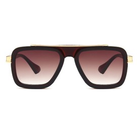 Long Keeper Retro Square Sunglasses for Men Women Classic Pilot Sunglasses Vintage Style Metal Square Frames Anti UV400 Sun Glasses Unisex