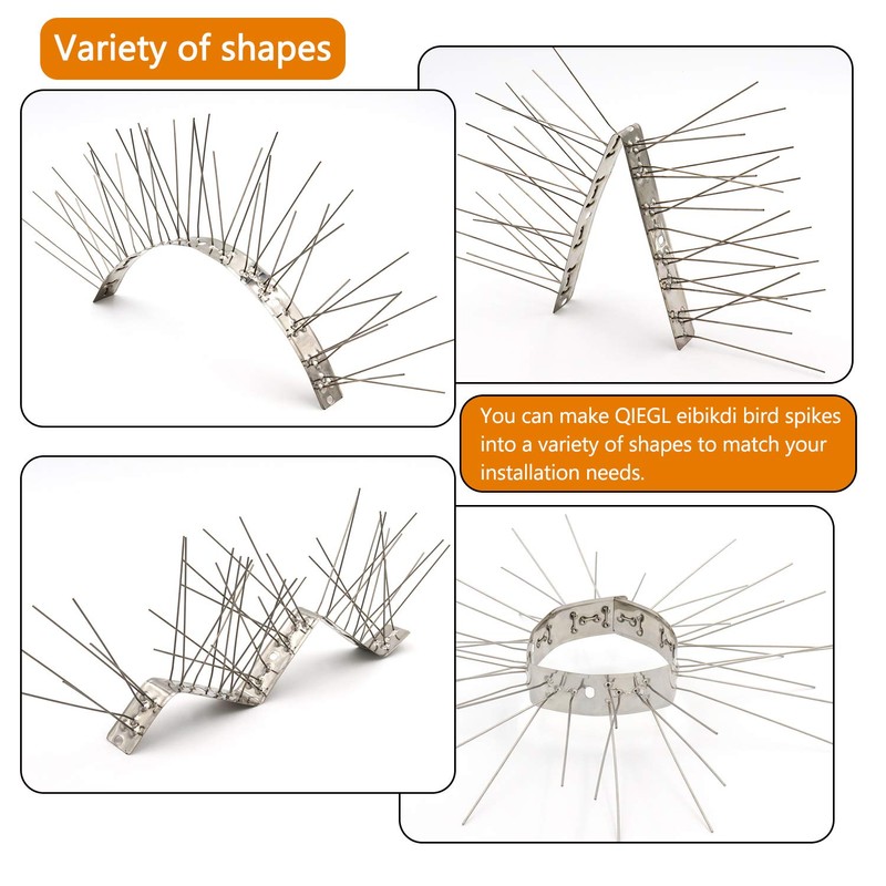 QIEGL Bird Spikes 304 Stainless Steel for Coverage 30Ft 28pcs