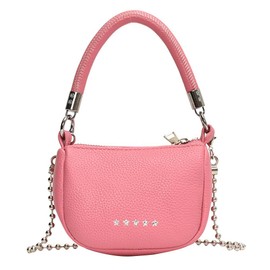 JienClound Small Handbag,Minimalist Retro Saddle Bag Chain Shoulder Bag, Casual Crossbody Bag Purse Wallet for Women Girl (Pink)