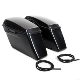 ECOTRIC Black Hard Saddlebags Saddle Bags W/O Hardware Compatible with 2014-2024 Harley Davidson Touring Models (Unpainted Saddlebags W/O Hardware)
