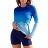 SPF Long Sleeve Rash Guards for Women Gradient UV SPF