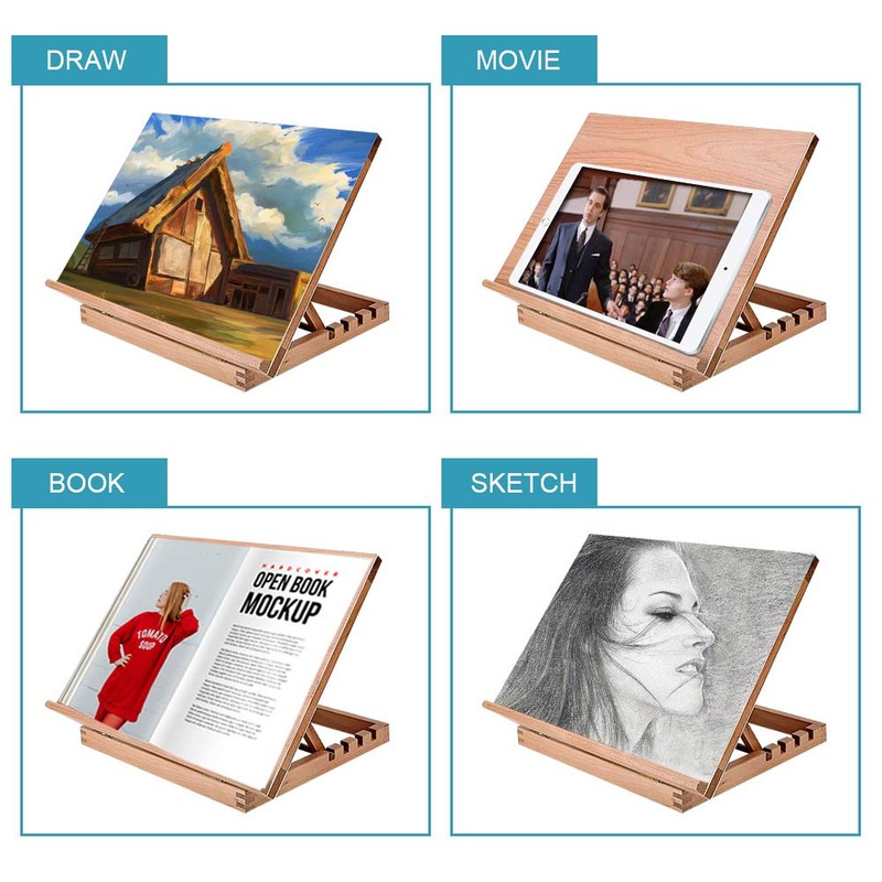 Tabletop Easel A3 Painting Easel with Smooth Surface, Adjustable Angle