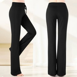 Women's Bootcut Yoga Leggings for Fitness Training Black=L