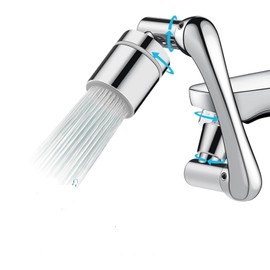 1080° Swivel Faucet-Extender Sink-Aerator - Sink Water Booster, 2 Mode Splash Water Filter Extension, Kitchen and Bathroom Faucets 360° Rotatable Spray，Multifunctional Universal Robotic Arm。