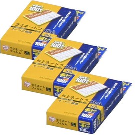 Iris Ohyama Laminating Film, General Card Size, 100 Micrometers, LZ-IC100 (3 Pieces Set, 100 Sheets x 3 = 300 Sheets))