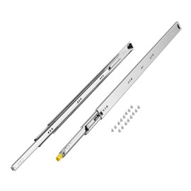 Heavy Duty 38inch Drawer Slides 1 Pair Locking Ball Bearing 250lbs Load Capacity 3-Fold Full Extension Side MountLength: 38 inch