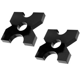 2 Pack Arbor Press Plate, 20 Ton and 32 Ton Shop Metal Press Plates with 4 Notch, 1 inch/25mm Thickness, H Frame Thickened Hydraulic Shop Press Plate (1 * 5 * 5)