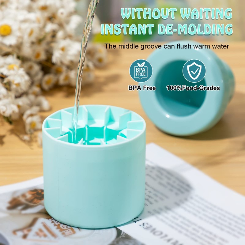 Mumufy Cylinder Silicone Decompress Ice Cube Molds Trays Lattice, Holds