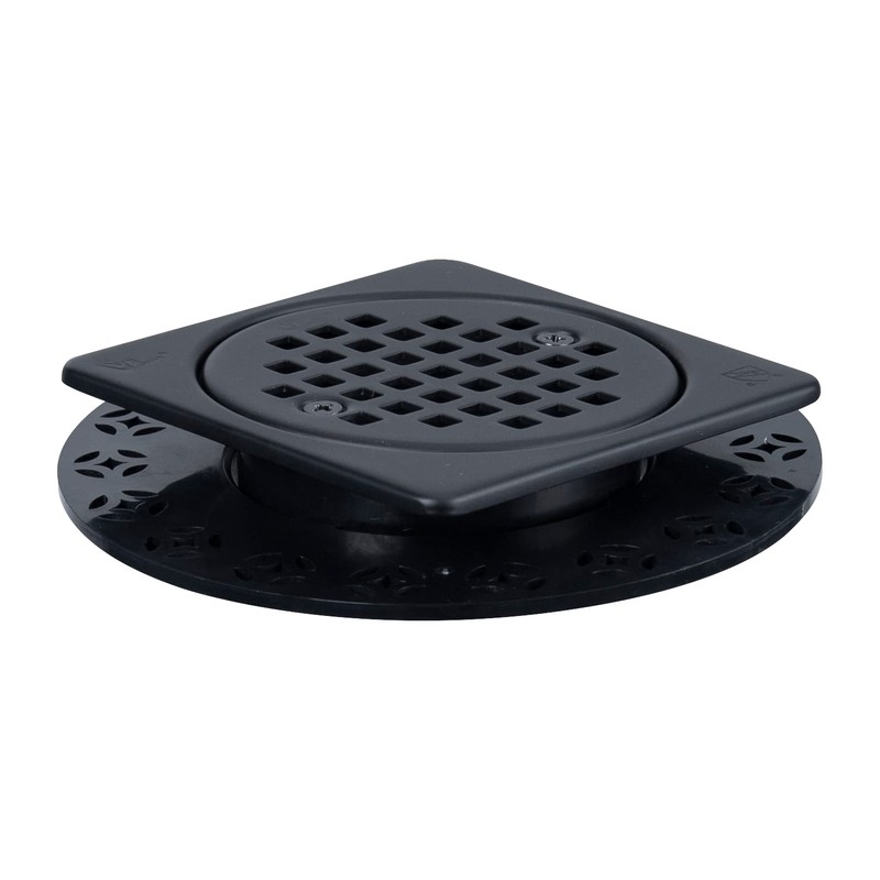 UNI-DRAIN Shower Drain Square 4 Inch with Flange, Drain Grate