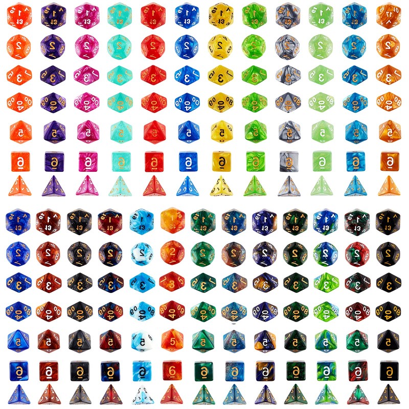 Coyeekn Polyhedral Dice Set, 25 x 7 (175 Pieces) Double