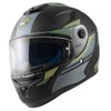 FC-Moto FF114B Zeron Helmet, Matte Black/Green, XS