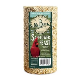 Mr. Bird Safflower Seed Cylinder Bird Feeder 1.75lb Attract Cardinals Blue Jays No Mess