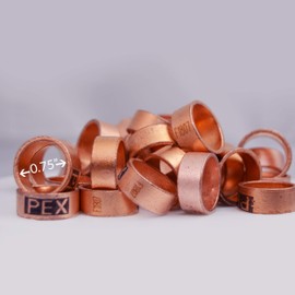 D.N 25 Pieces Heavy Duty 3/4" Crimp Rings, Copper Crimp Clamp Ring 3/4 Inch Plumbing PEX Fittings, Tubing, Pipe Connections (Pack of 25, 3/4_Inch)