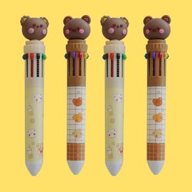 Artbox/Godshop Event 10-Color Teddy Bear Ballpoint Pen Bear Character Pen 0.7mm Return Gift / 아트박스갓샵 행사 10색 곰돌이 볼펜 곰 캐릭터 펜 0.7mm 답례 선물