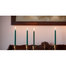 Biedermann & Sons 2 Pack Tall Taper Candles - Unscented Dinner Candle Set 10 Hour Burn Time, 10-Inch, Evergreen