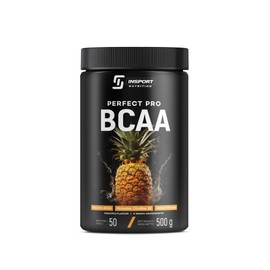 INSPORT Nutrition - BCAA PERFECT PRO - Professional Sports Supplement - Branched Chain Amino Acids - L-Glutamine - Vitamin B6-50 Servings - 500 g Powder - Flavour: (Pineapple)