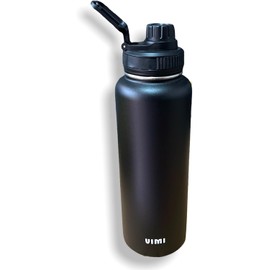 Botella Térmica Para Agua Fría Caliente 940ml Termo De Acero Inoxidable Sin BPA, Aislamiento de Doble Pared, Fría 24 horas, Caliente 12 horas (NEGRO)