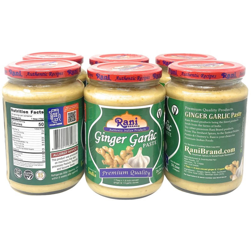 Rani Ginger Garlic Cooking Paste 26.5oz (750g) Glass Jar, Pack