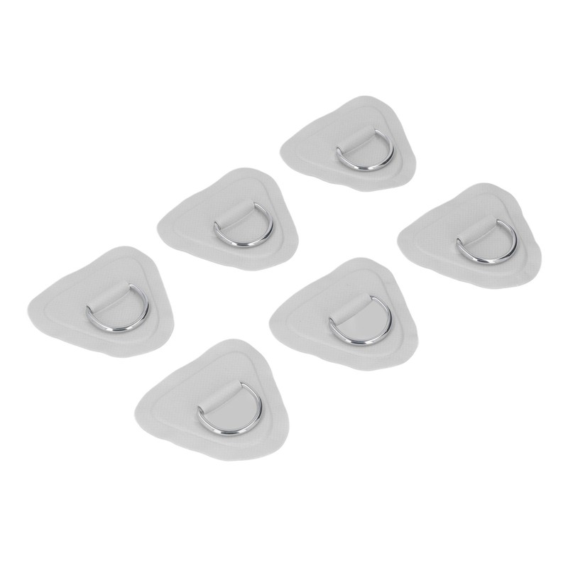 6Pcs PVC D Ring Patch Elastic Rope Set Stainless Steel